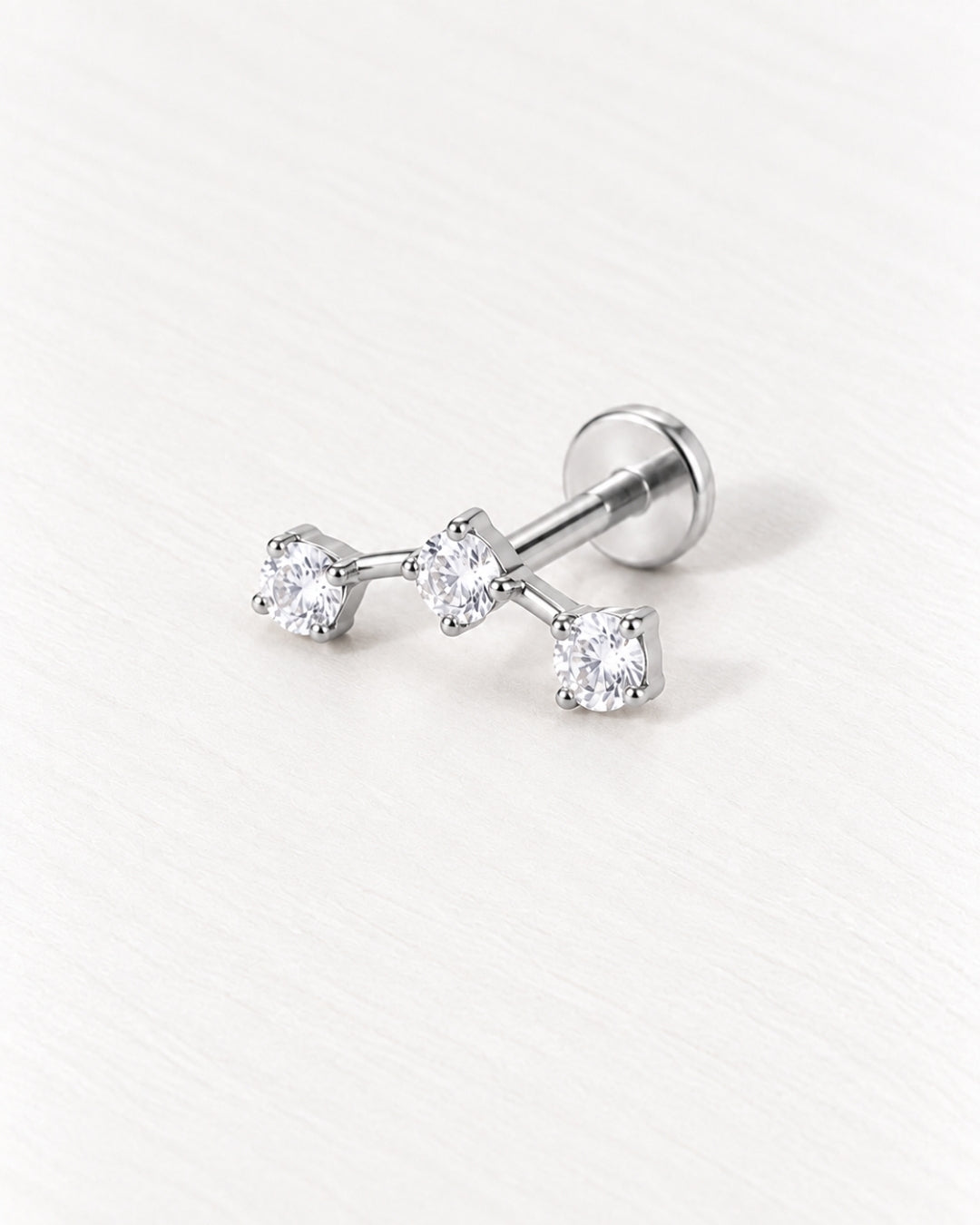 Crystal Curved Threadless Piercing Stud