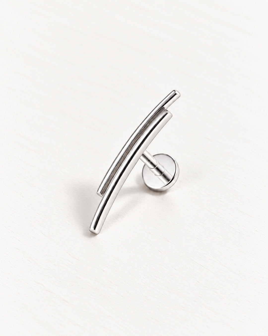 Double Curved Bar Threadless Piercing Stud