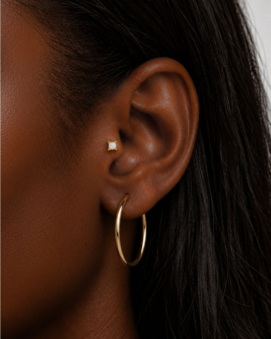 Opal Beaded Threadless Piercing Stud