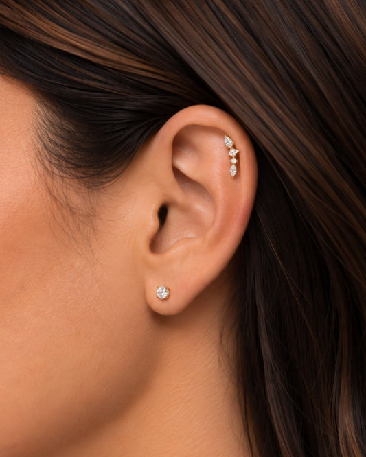 Vine Crystal Threadless Piercing Stud