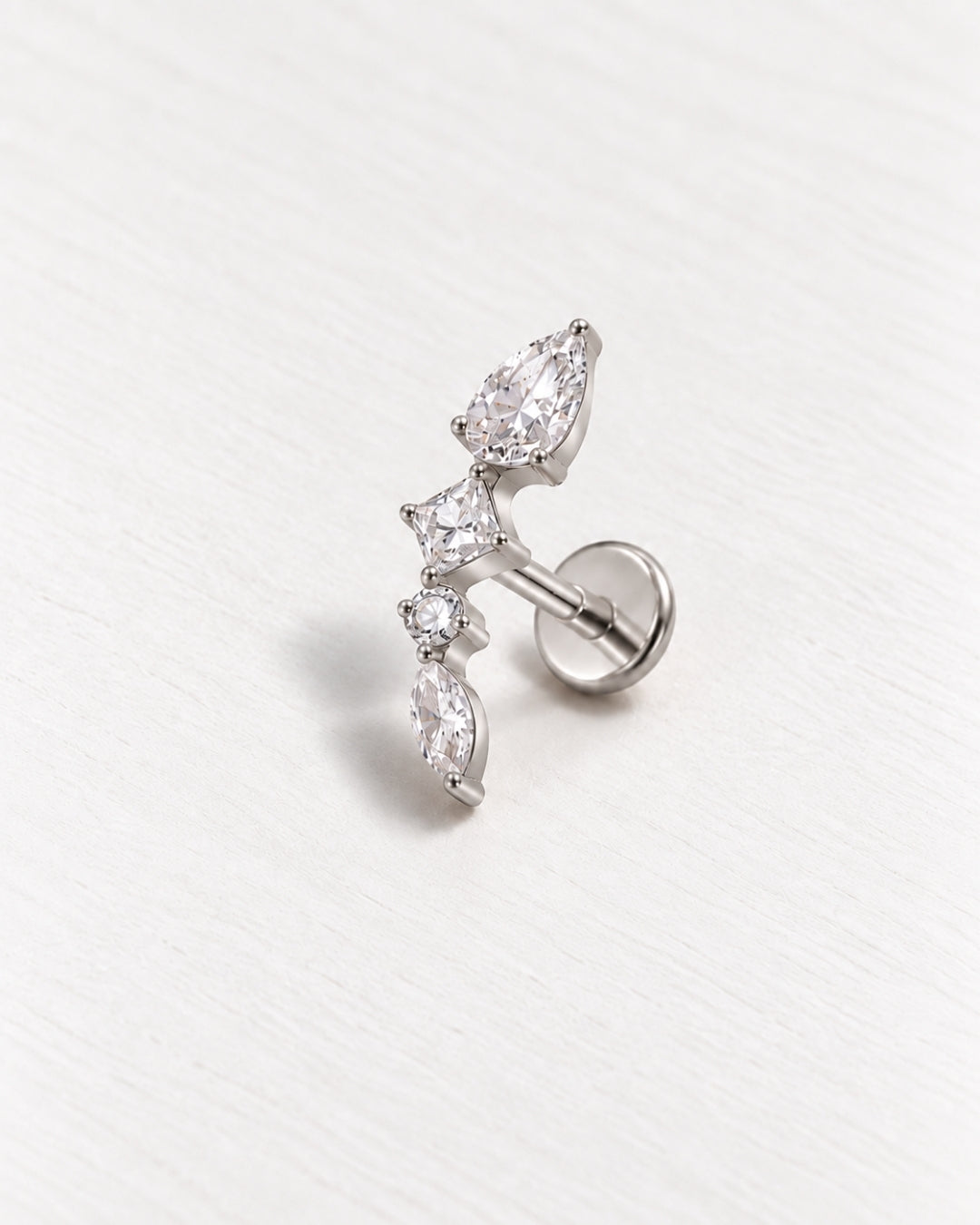 Vine Crystal Threadless Piercing Stud