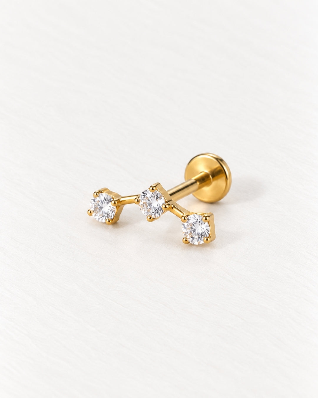 Crystal Curved Threadless Piercing Stud