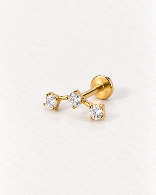 Crystal Curved Threadless Piercing Stud