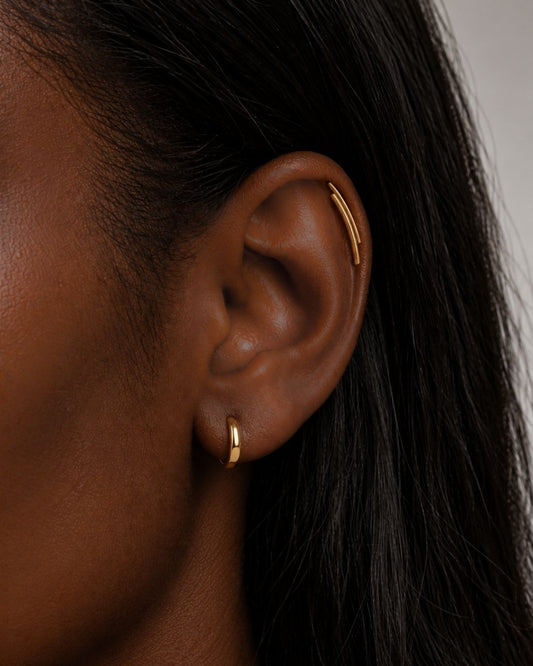 Double Curved Bar Threadless Piercing Stud