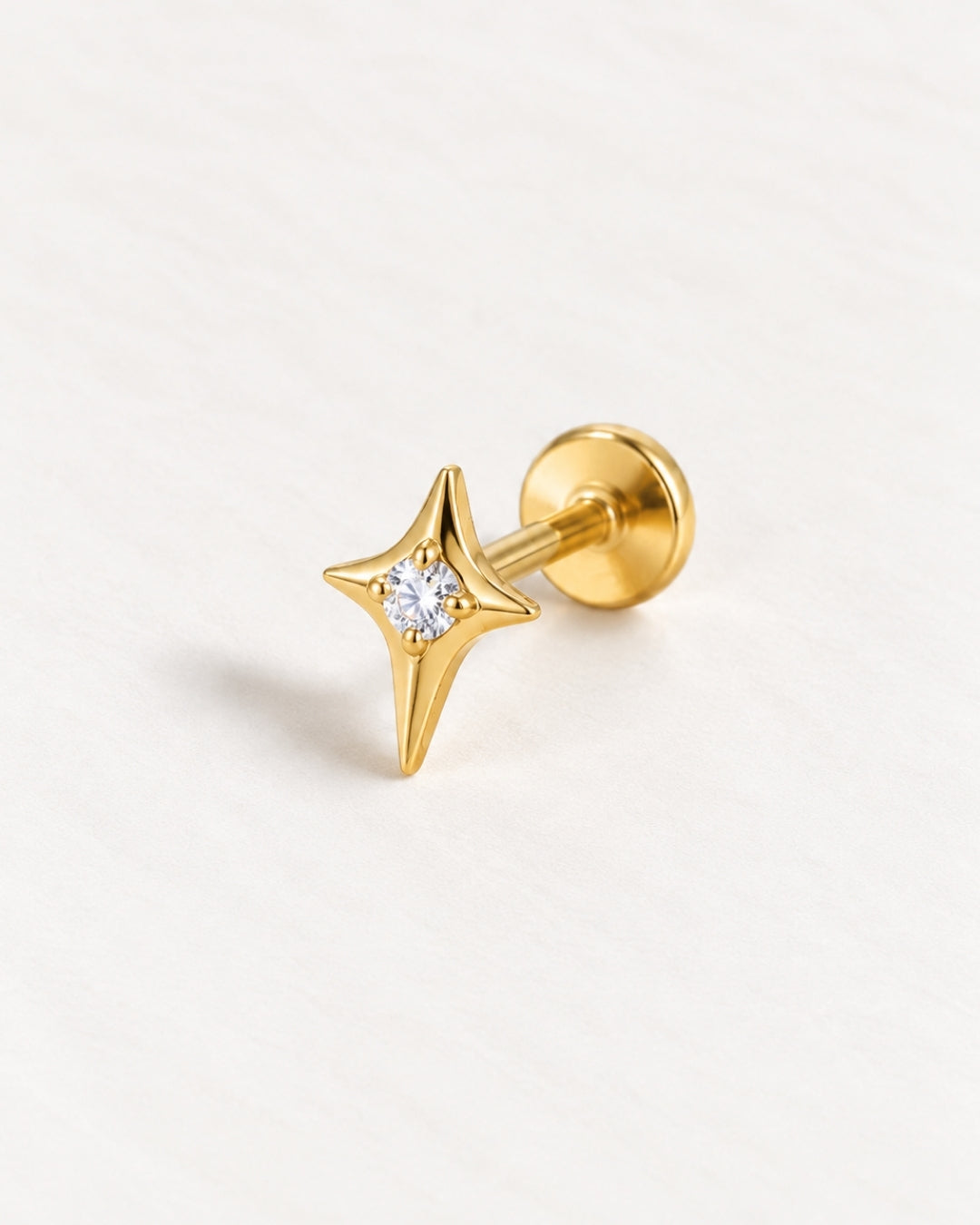 North Star Pave Threadless Piercing Stud