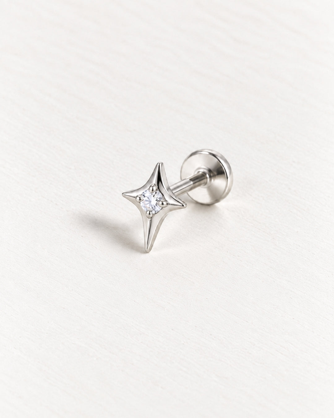 North Star Pave Threadless Piercing Stud