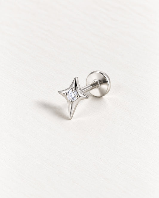 North Star Pave Threadless Piercing Stud