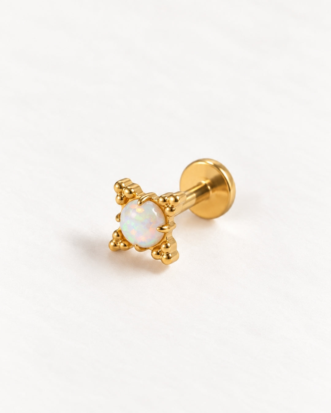 Opal Beaded Threadless Piercing Stud