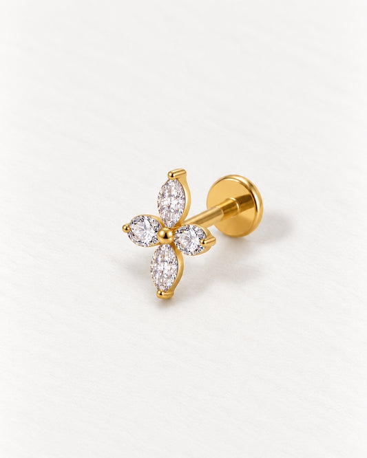 Petal Crystal Threadless Piercing Stud