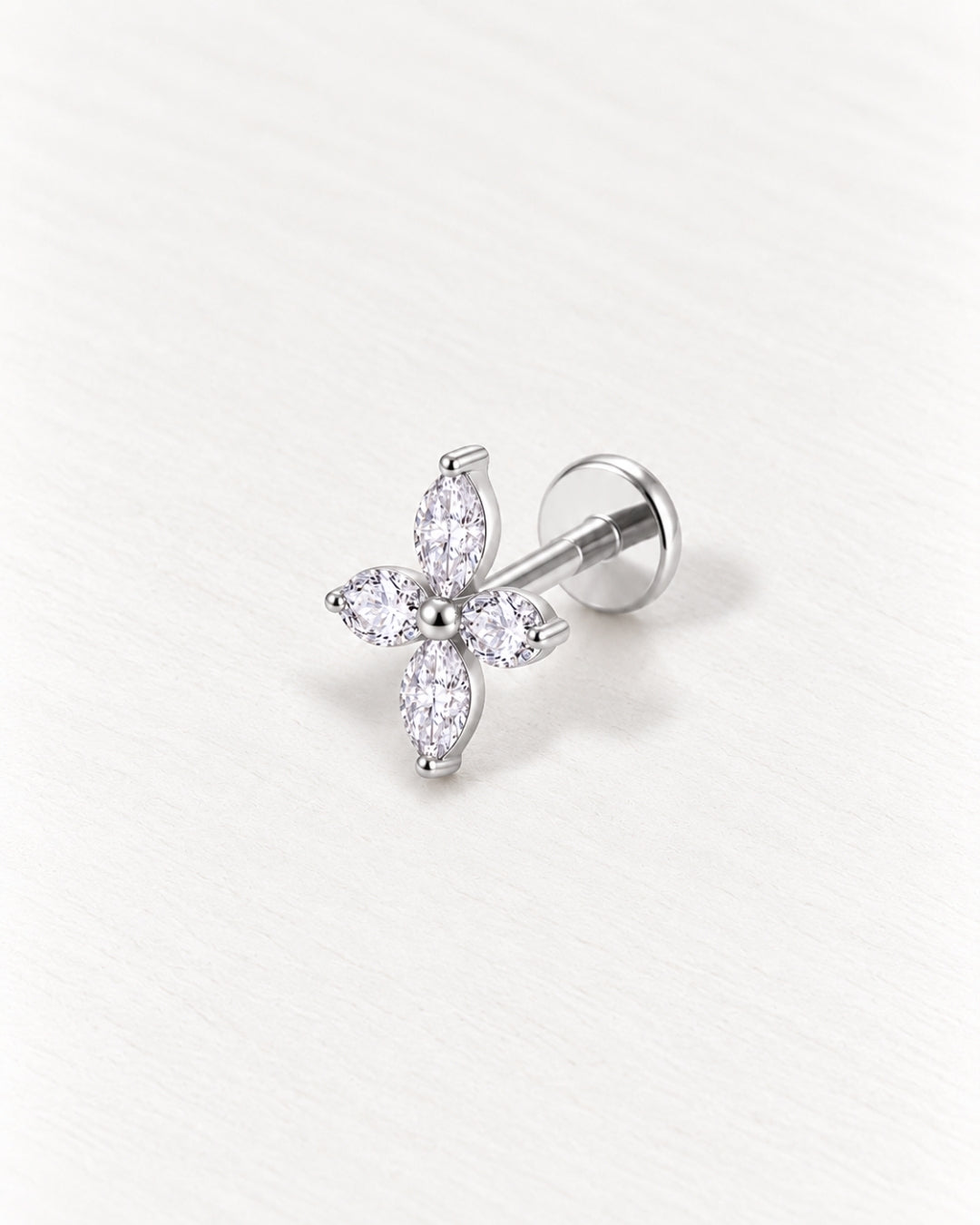 Petal Crystal Threadless Piercing Stud