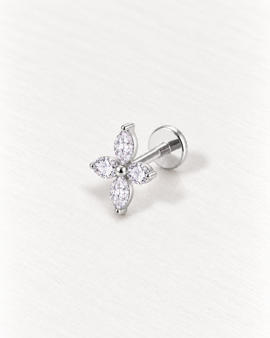 Petal Crystal Threadless Piercing Stud