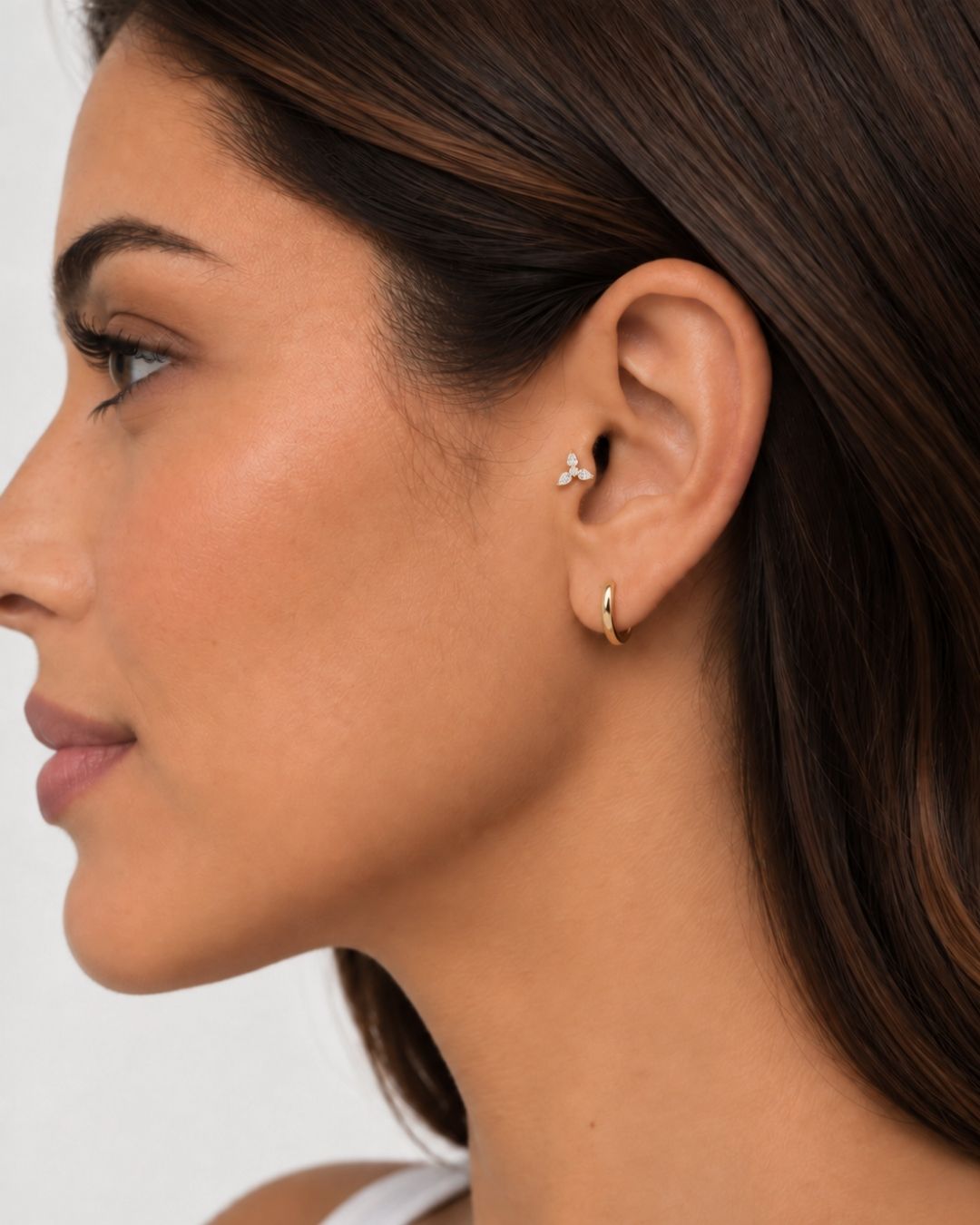Trinity Crystal Threadless Piercing Stud